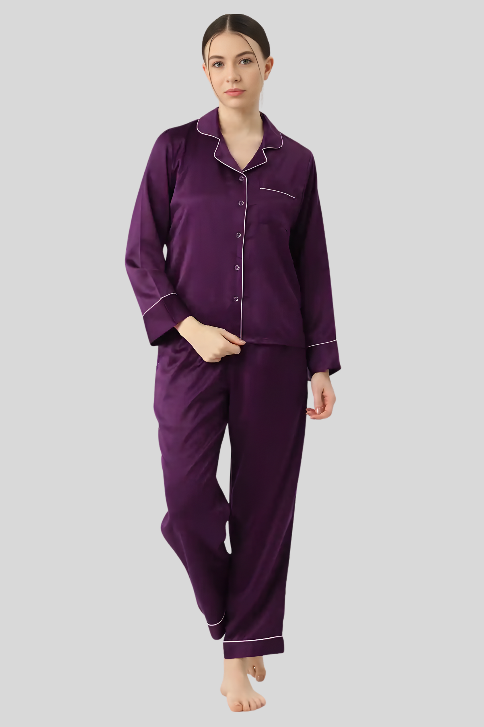 Women’s Soft Satin Night Suit – Two Hearts JP 2304