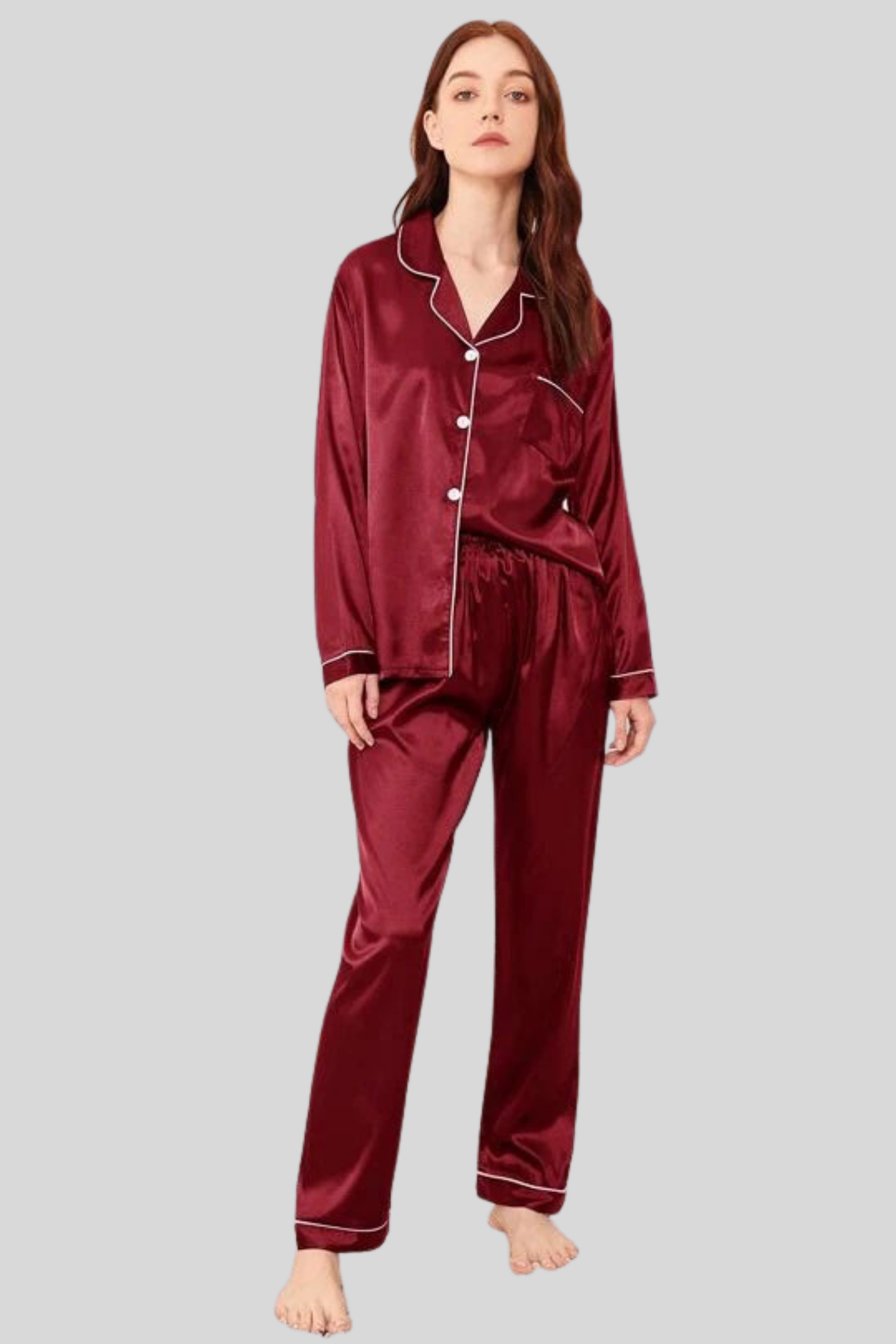 Women’s Soft Satin Night Suit – Two Hearts JP 2304