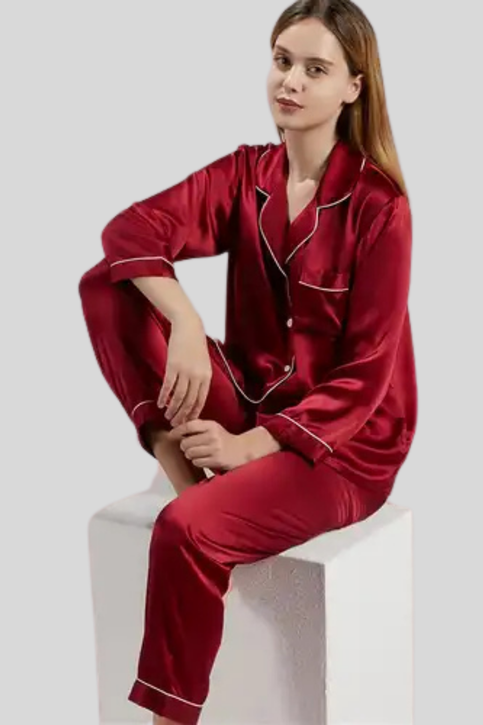 Women’s Soft Satin Night Suit – Two Hearts JP 2304