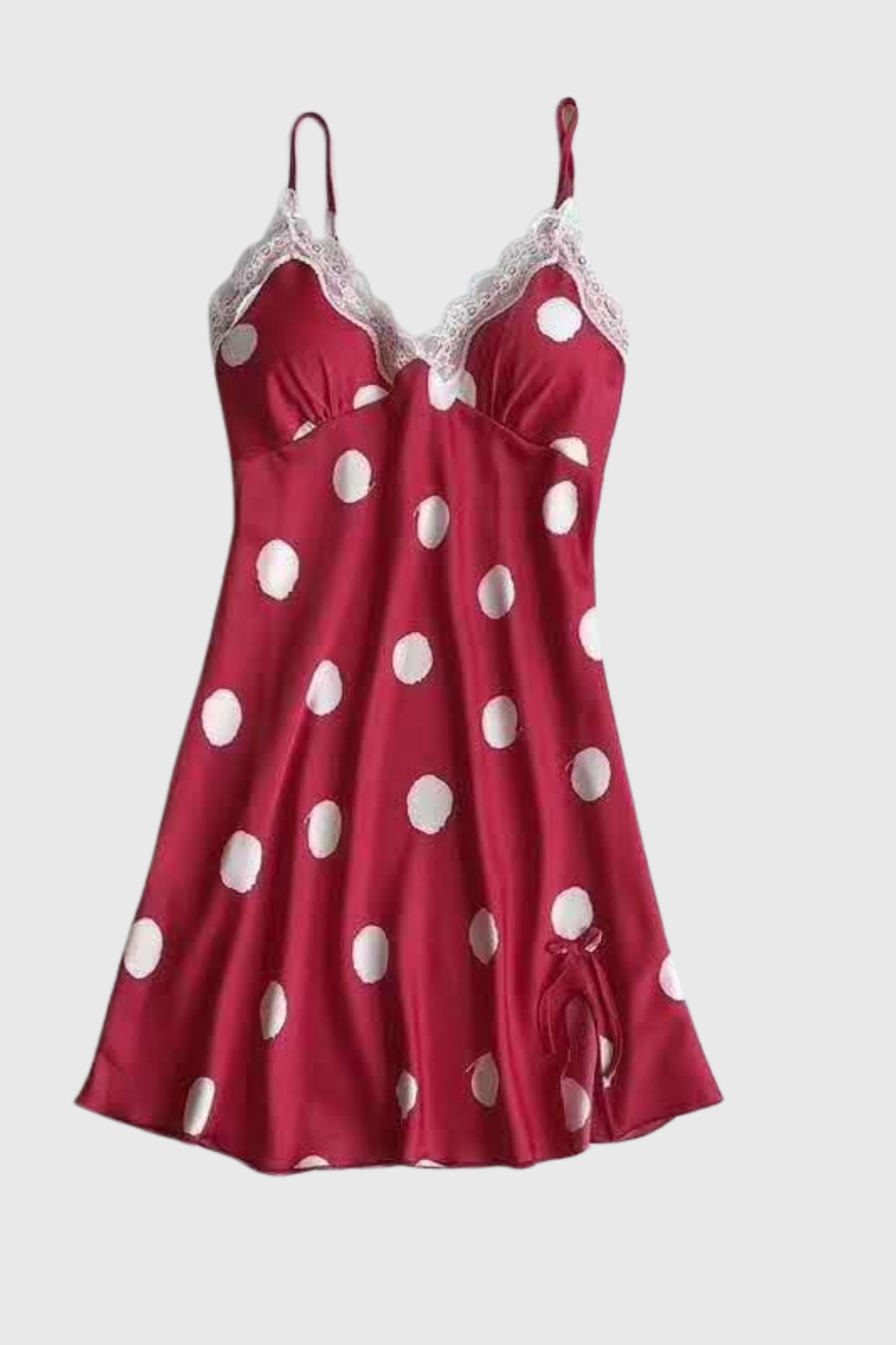 Polka Dot Silk Satin Nighty - A0153
