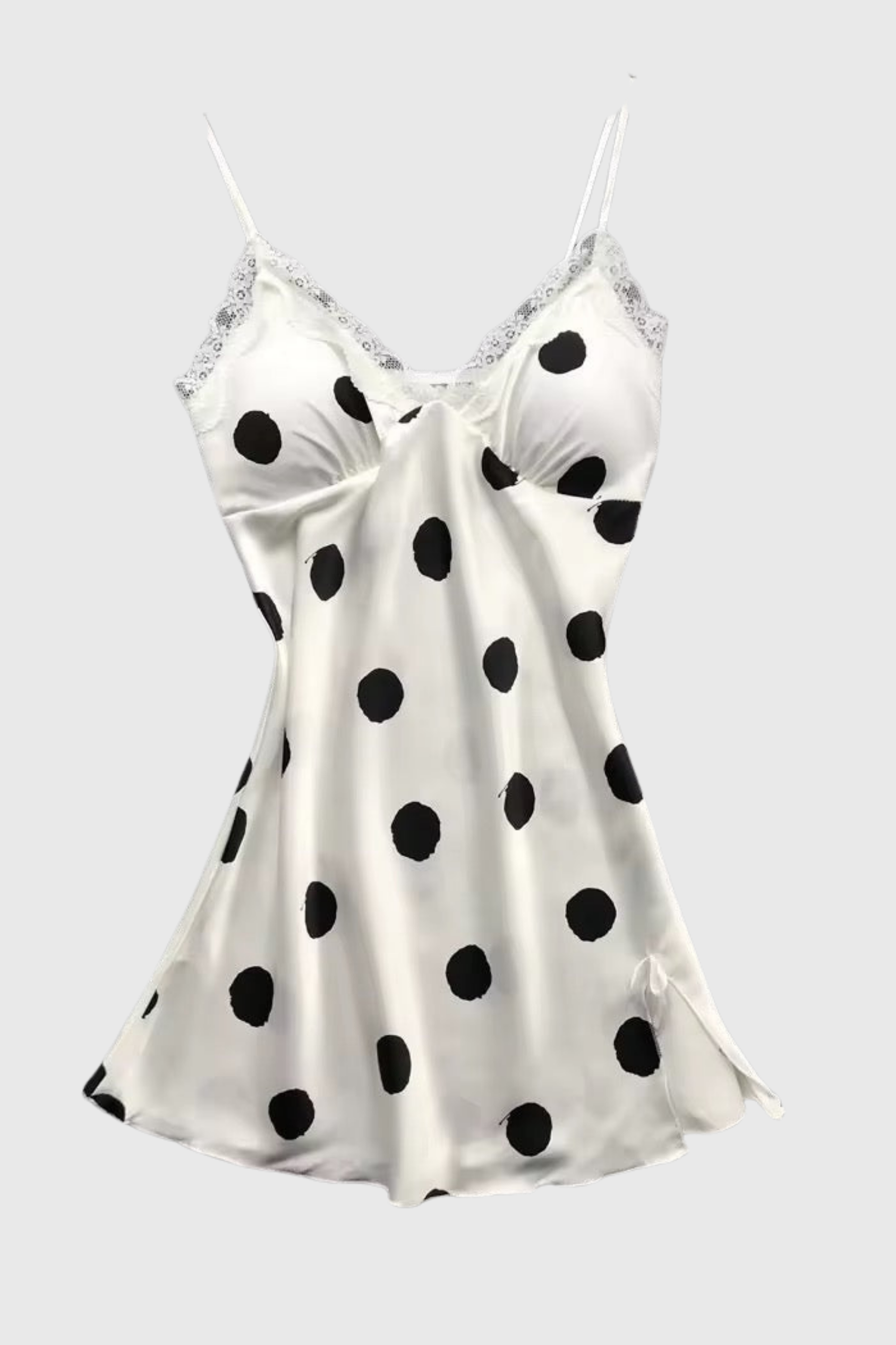 Polka Dot Silk Satin Nighty - A0153