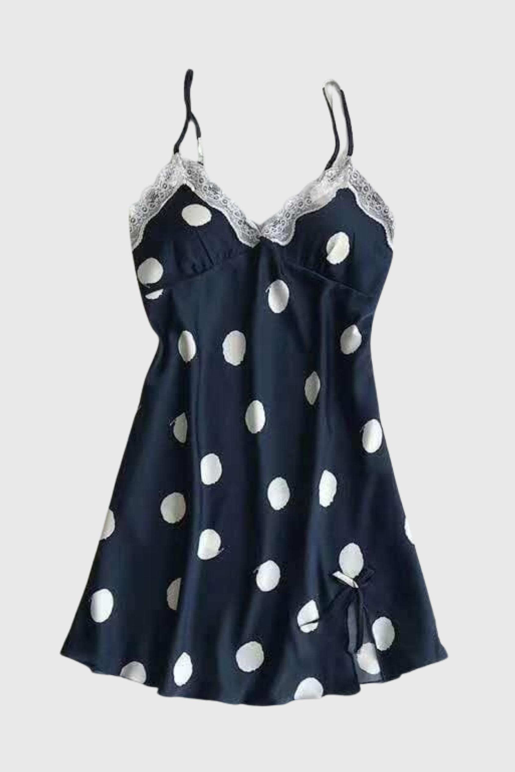 Polka Dot Silk Satin Nighty - A0153
