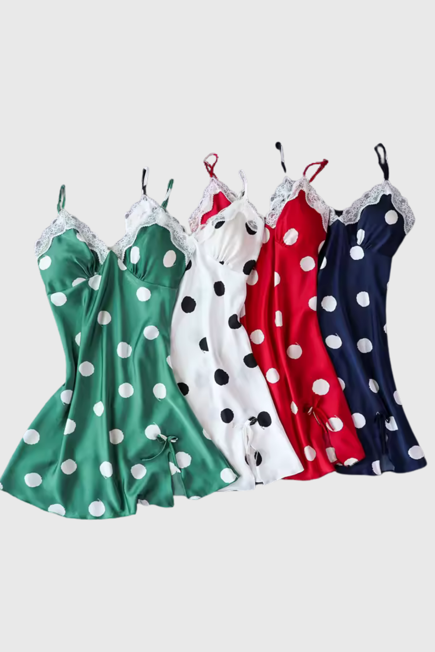 Polka Dot Silk Satin Nighty - A0153