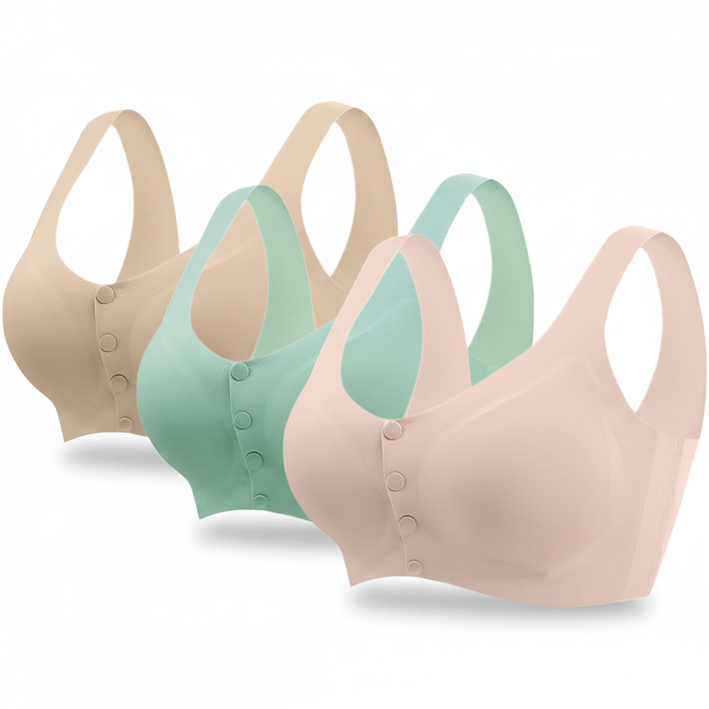 Front 4 Button Seamless Bra