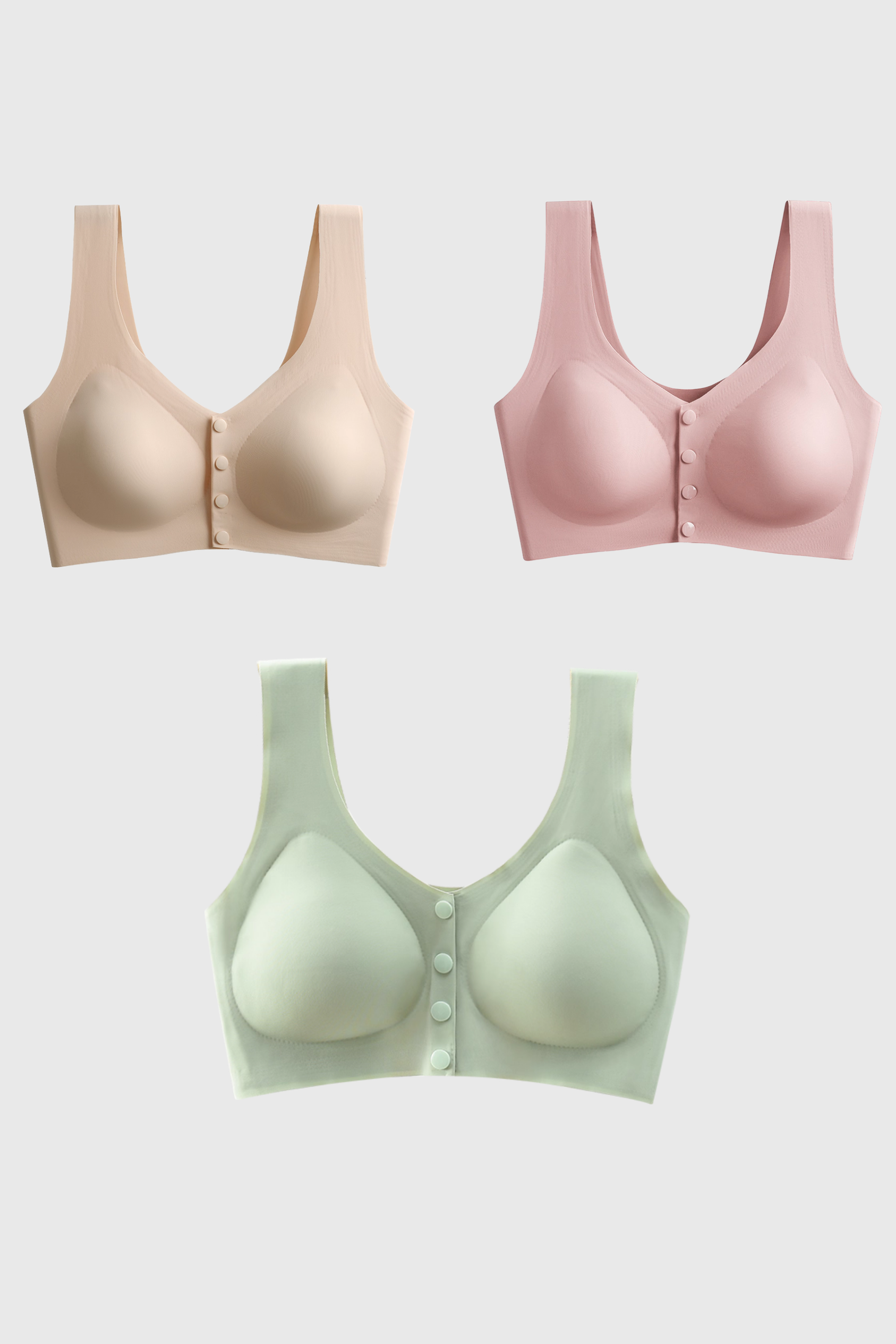 Front 4 Button Seamless Bra