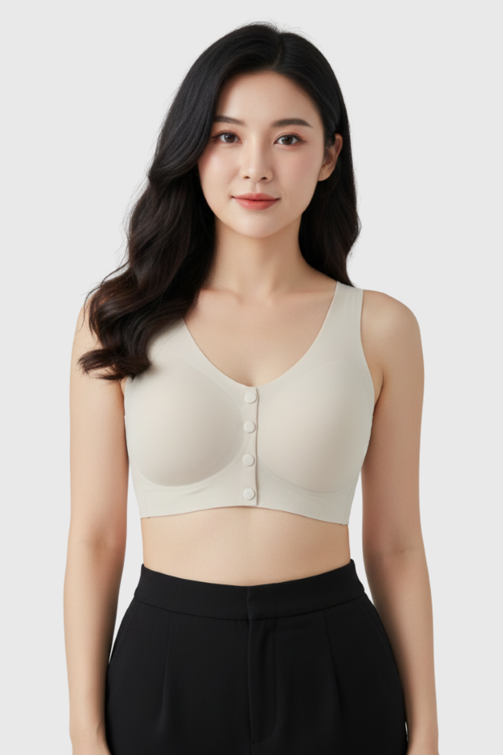 Front 4 Button Seamless Bra